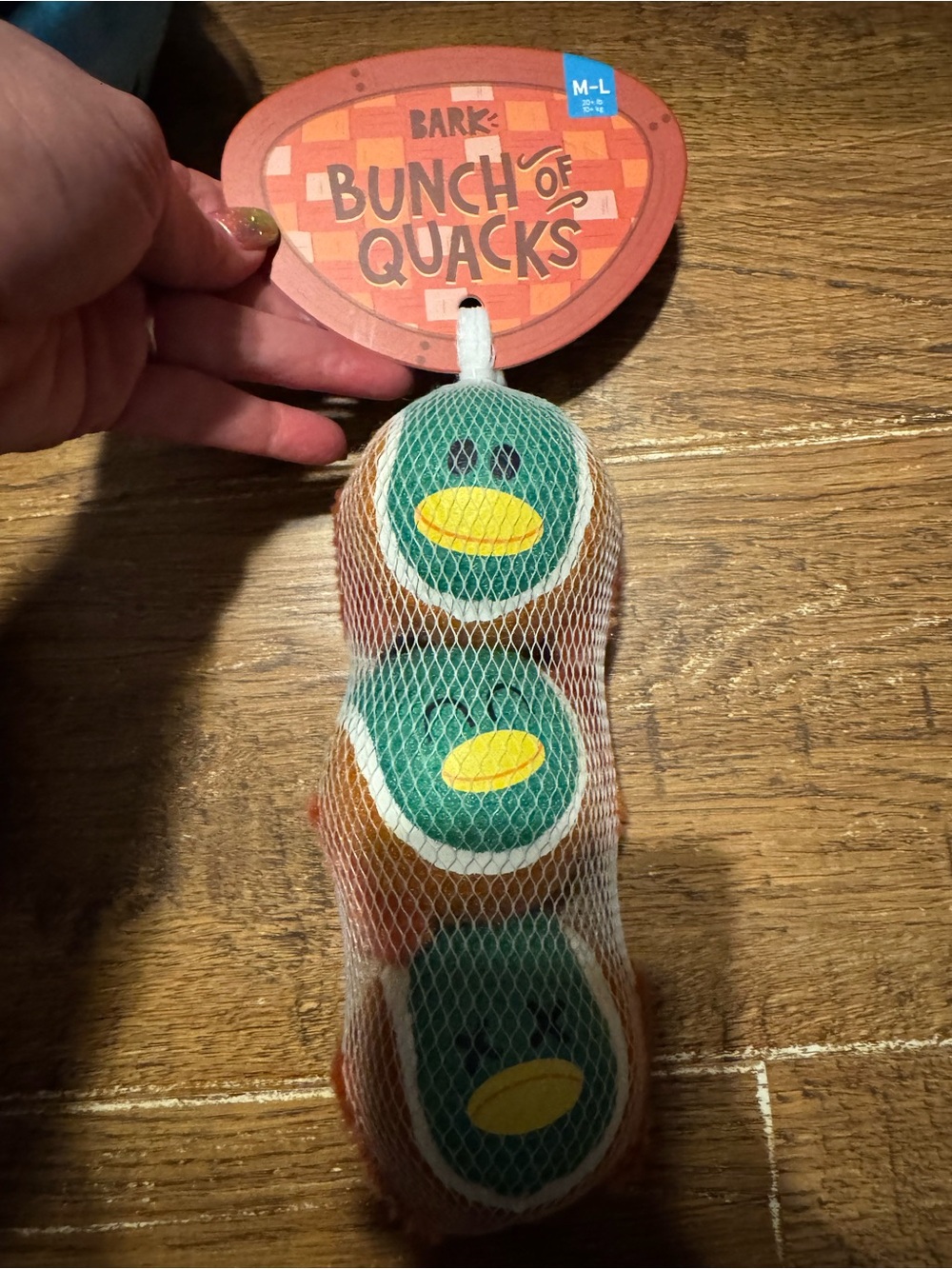 Bark Box Bunch of Quacks M-L Dog tennis ball set NEW